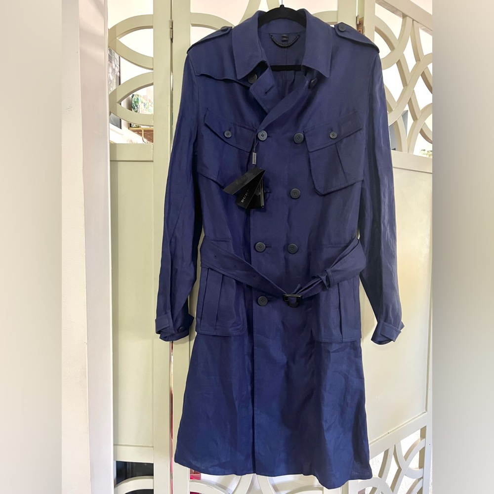 Burberry Men's Dark Blue Trench Coat